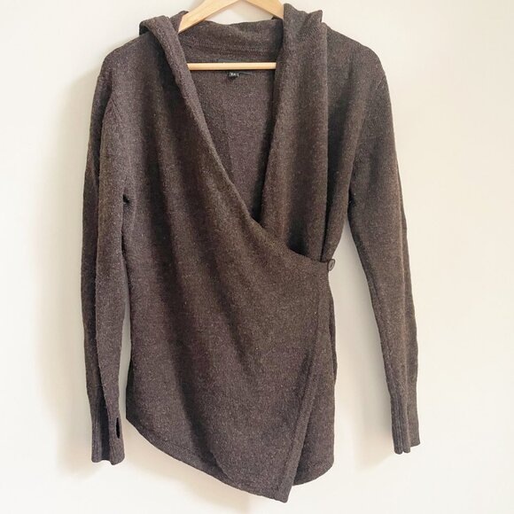 🌸 Betabrand Black Sheep Wrap wool blend Sweater S/M - Picture 1 of 8